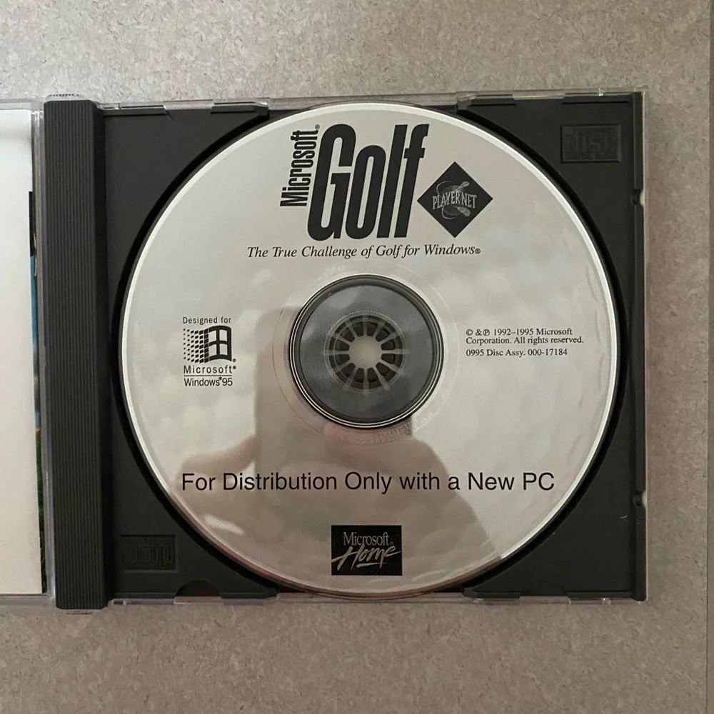 MICROSOFT GOLF 2.0 (PC, WIN 1995) - CD ROM Version 2.0 w\ COA and Key